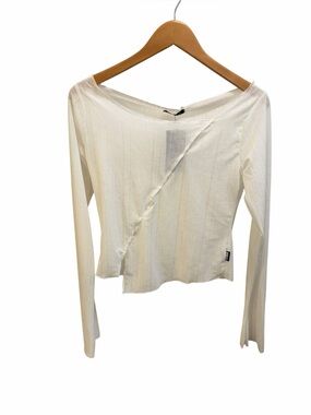MINGA LONDON NWT White Crepe Asymmetrical Hem Top